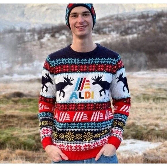 Aldi Limited Edition Christmas Holiday Sweater Fair Isle Unisex Size Small - Picture 2 of 13